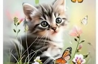Paint by Numbers Kit — Kittens and Butterflies