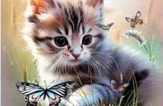 Paint by Numbers Kit — Kittens and Butterflies