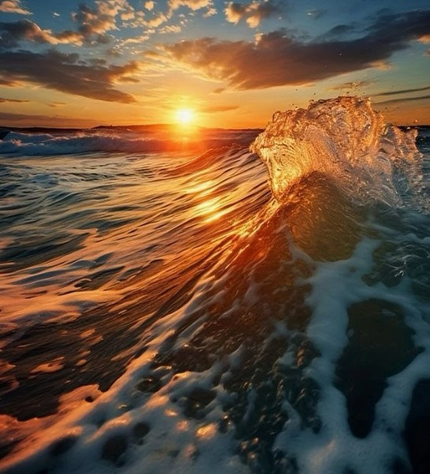 Paint by Numbers Kit — Ocean Wave at Sunset