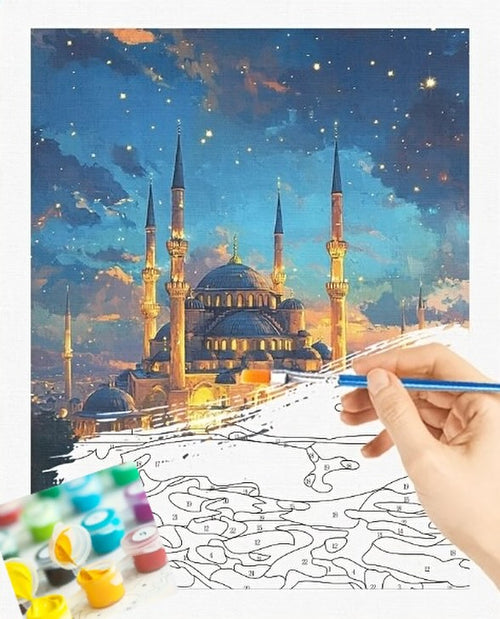 Paint by Numbers Kit — Blue Mosque at Night