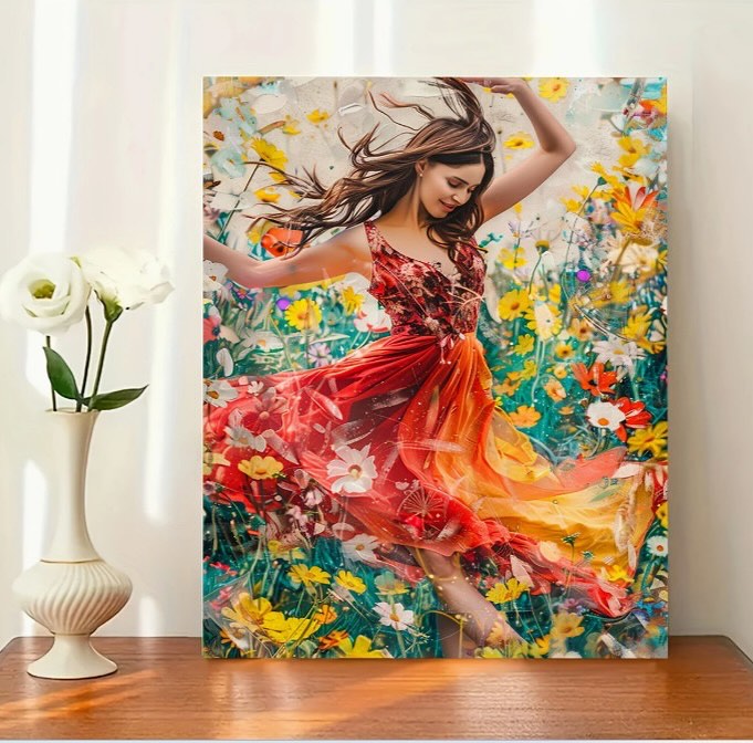 Paint by Numbers Kit — Dancing Girl in Flower Field