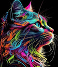 Paint by Numbers Kit — Neon Rainbow Cat