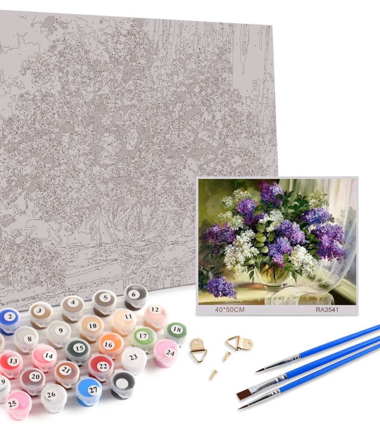 Paint by Numbers Kit — Lilac Bouquet in Vase