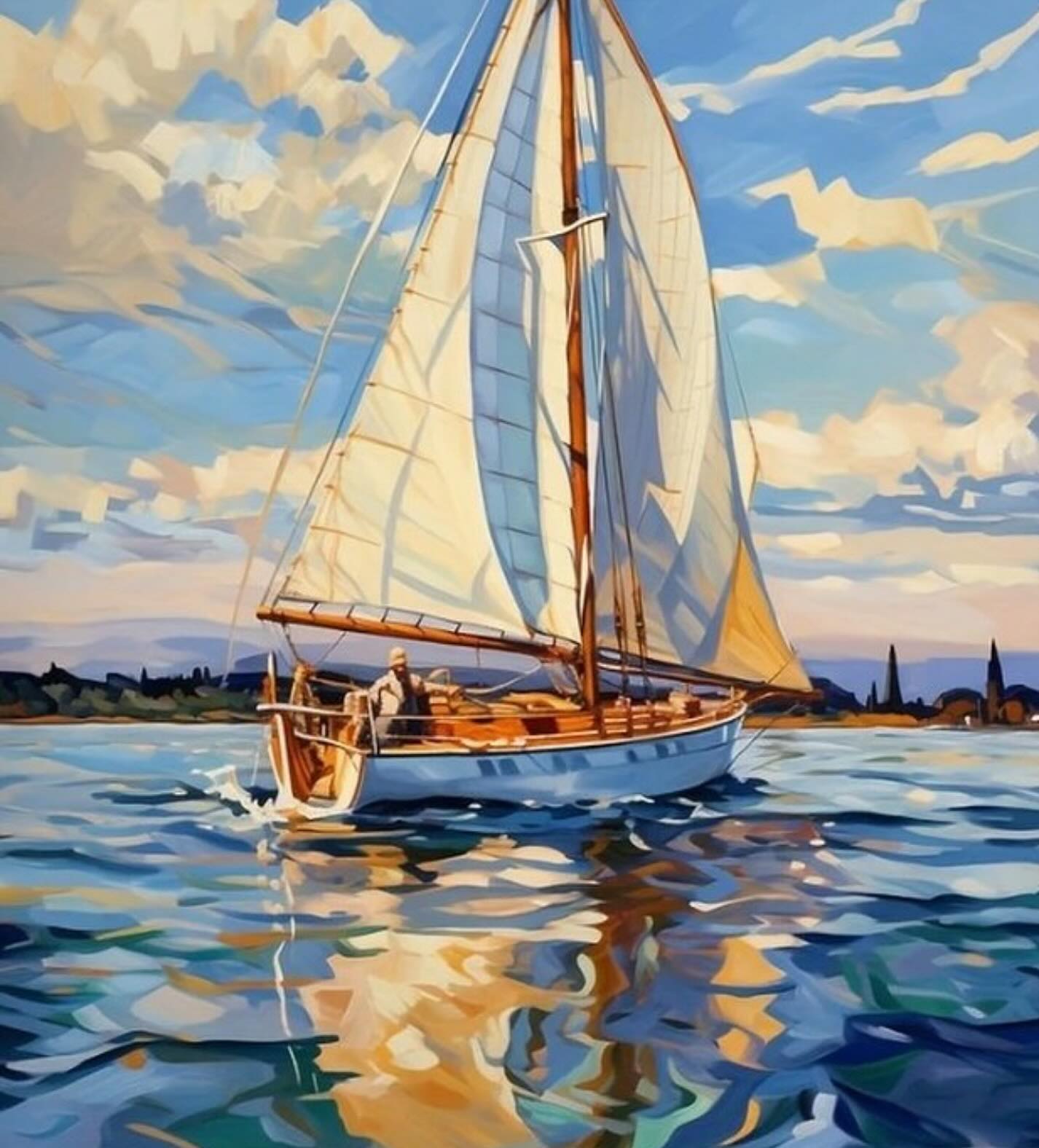 Paint by Numbers Kit — Sailboat on Calm Sea