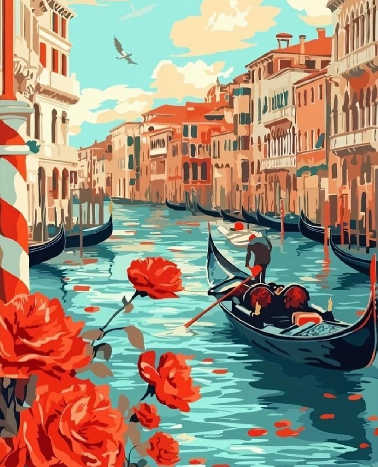 Paint by Numbers Kit — Venice Gondola Canal