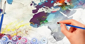 Paint by Numbers Kit — Colorful World Map