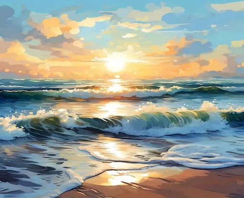 Paint by Numbers Kit — Beach Sunrise Waves