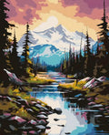 Paint by Numbers Kit — Mountain Stream at Dusk