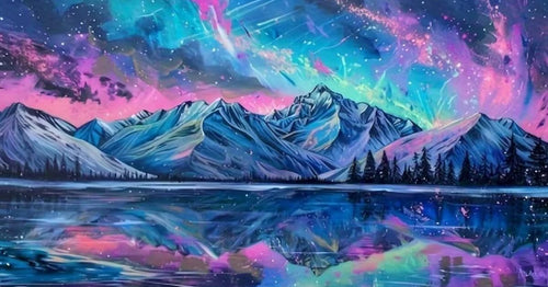 Paint by Numbers Kit — Aurora Mountain Lake