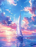 Paint by Numbers Kit — Sailboat Pastel Sunset