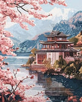 Paint by Numbers Kit — Cherry Blossom Pagoda