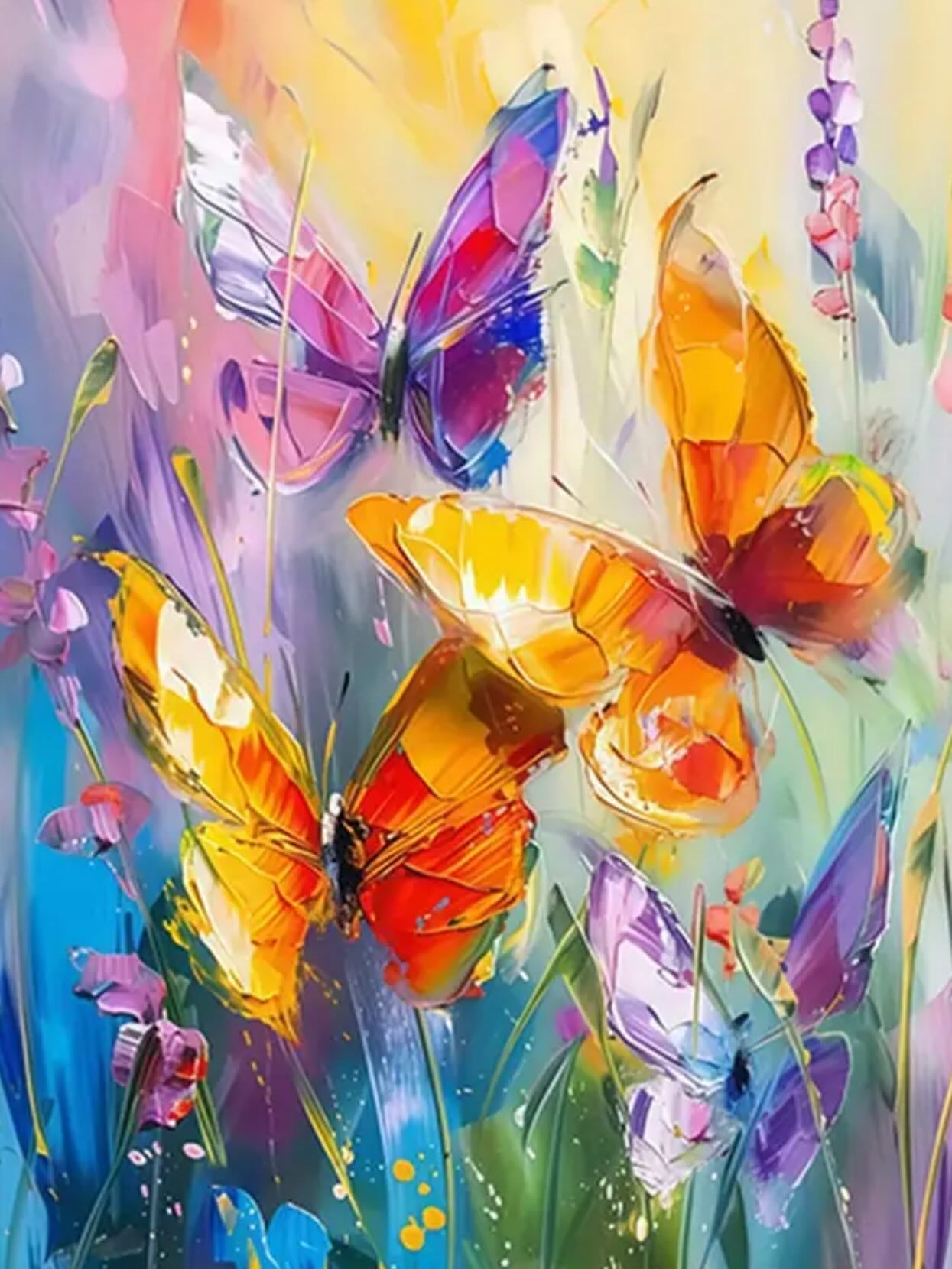 Paint by Numbers Kit — Colorful Butterflies