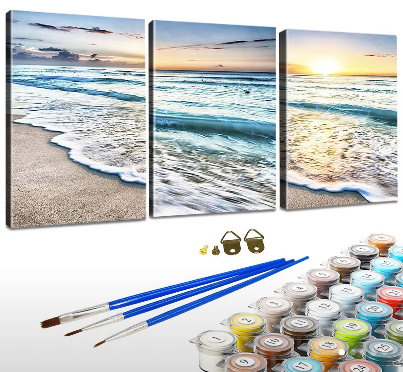 Paint by Numbers Kit — Beach Triptych