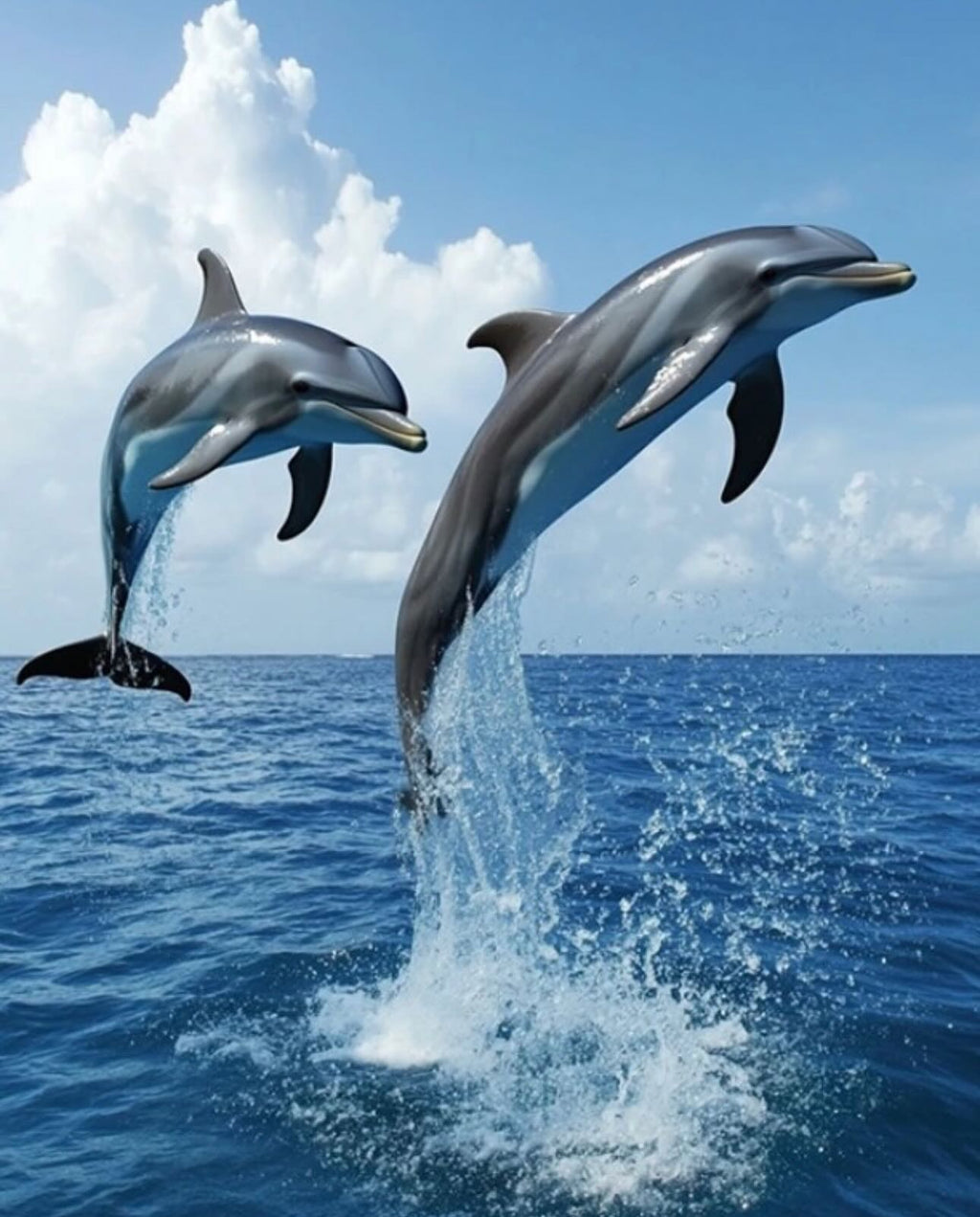 Paint by Numbers Kit — Dolphins and Rainbow