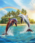 Paint by Numbers Kit — Dolphins and Rainbow