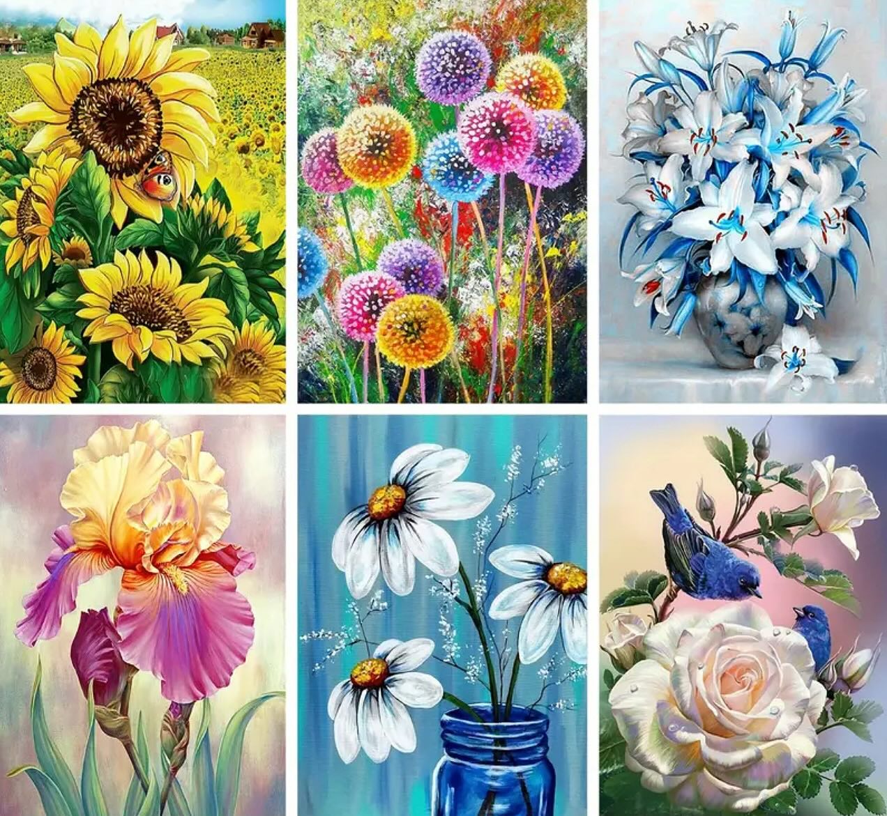 Paint by Numbers Kit — Floral Designs Set