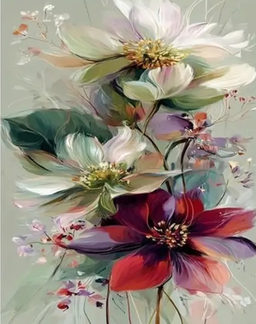 Paint by Numbers Kit — Abstract Floral Bouquet