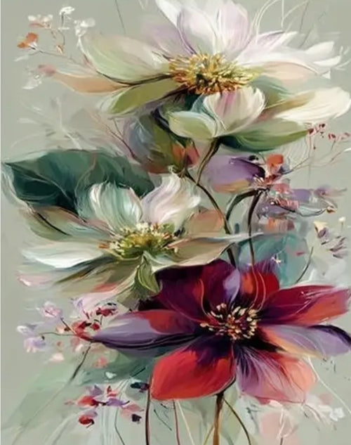 Paint by Numbers Kit — Abstract Floral Bouquet