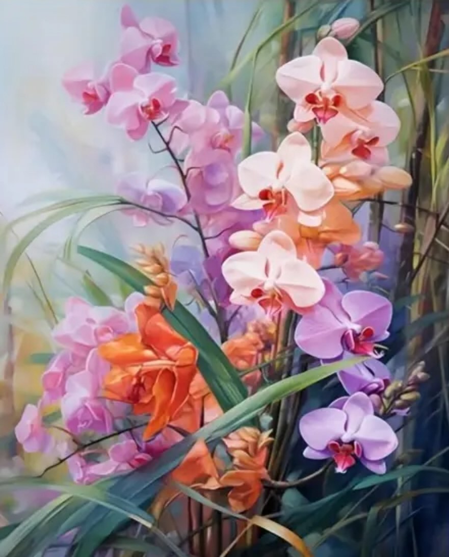 Paint by Numbers Kit — Orchid Bouquet