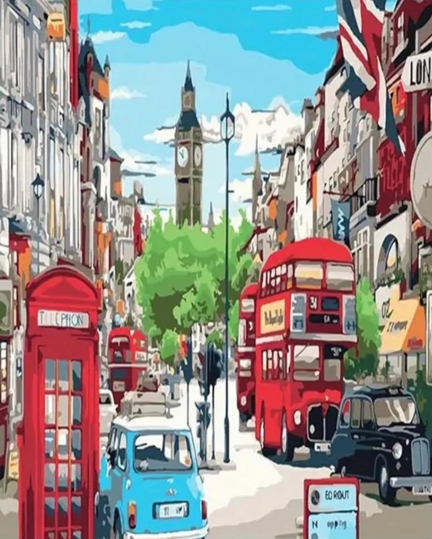 Paint by Numbers Kit — London Street Scene