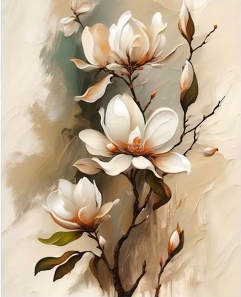 Paint by Numbers Kit — White Magnolia Branch