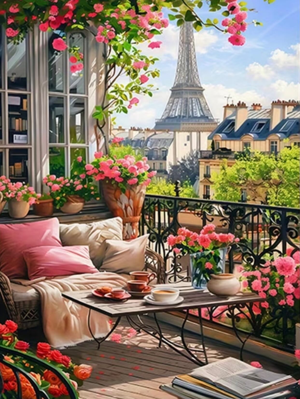 Paint by Numbers Kit — Paris Balcony View