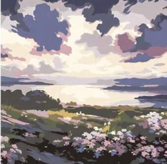Paint by Numbers Kit — Coastal Meadow at Sunset