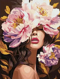 Paint by Numbers Kit — Woman with Peony Bloom