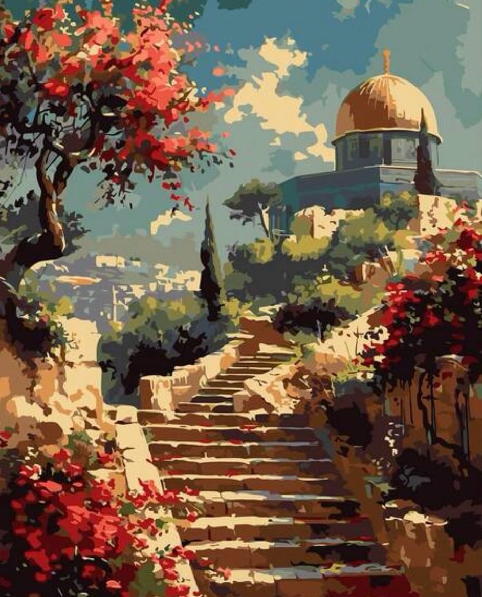 Paint by Numbers Kit — Dome of the Rock Stairs