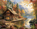 Paint by Numbers Kit — Log Cabin by Autumn Lake