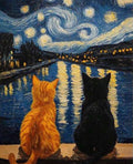 Paint by Numbers Kit — Cats Watching Starry Night