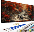 Paint by Numbers Kit — Autumn Forest Waterfall