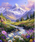 Paint by Numbers Kit — Mountain Stream Wildflowers
