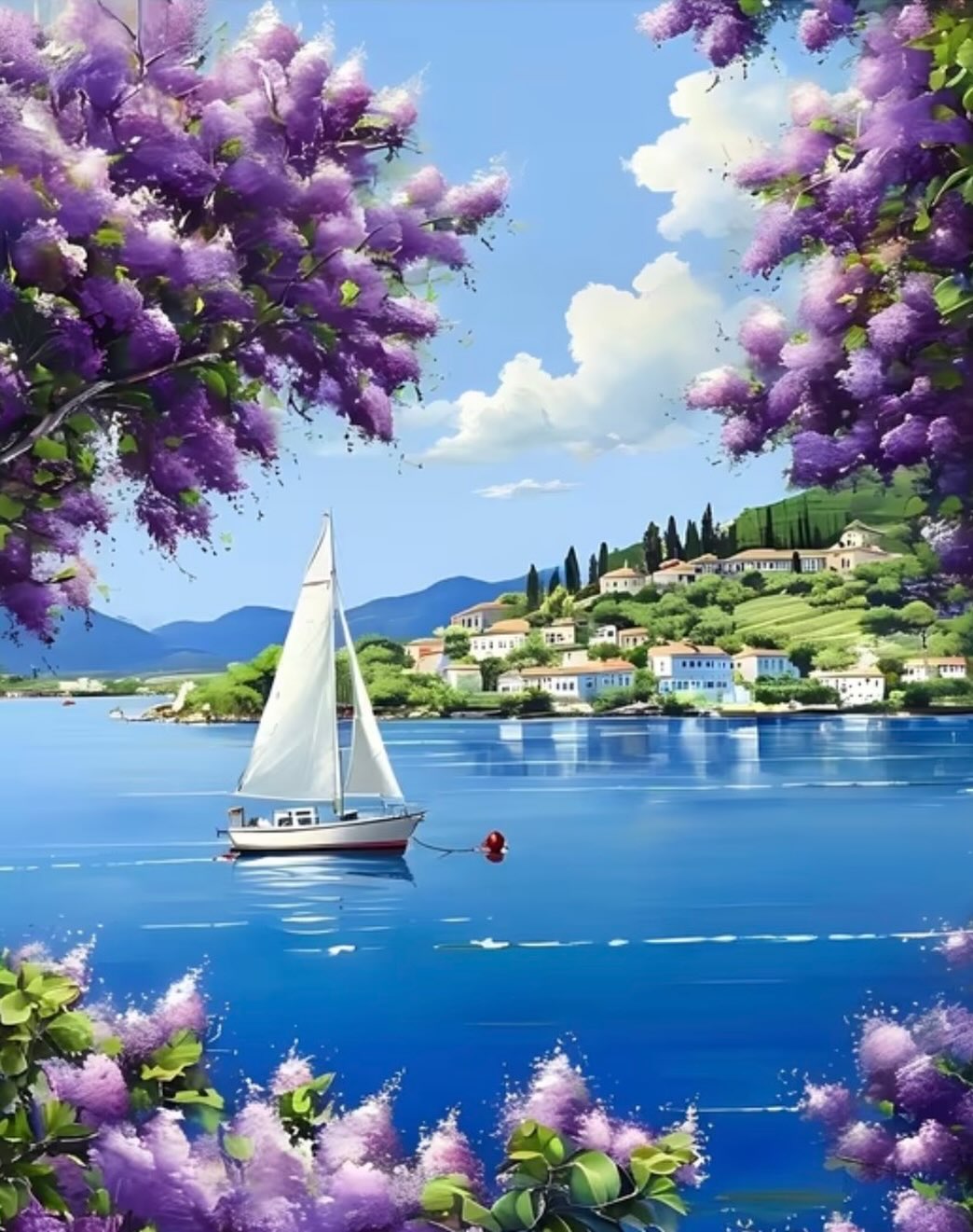 Paint by Numbers Kit — Mediterranean Sailboat