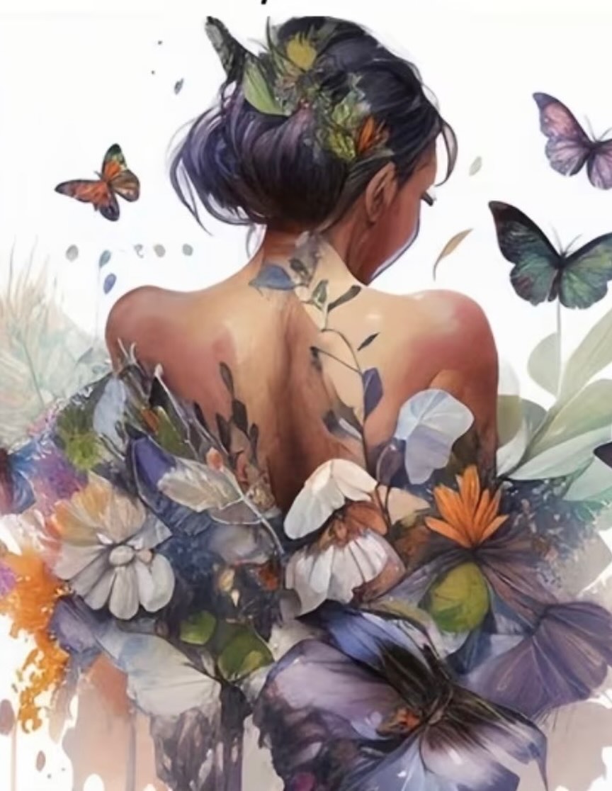 Paint by Numbers Kit — Woman of Flowers and Butterflies