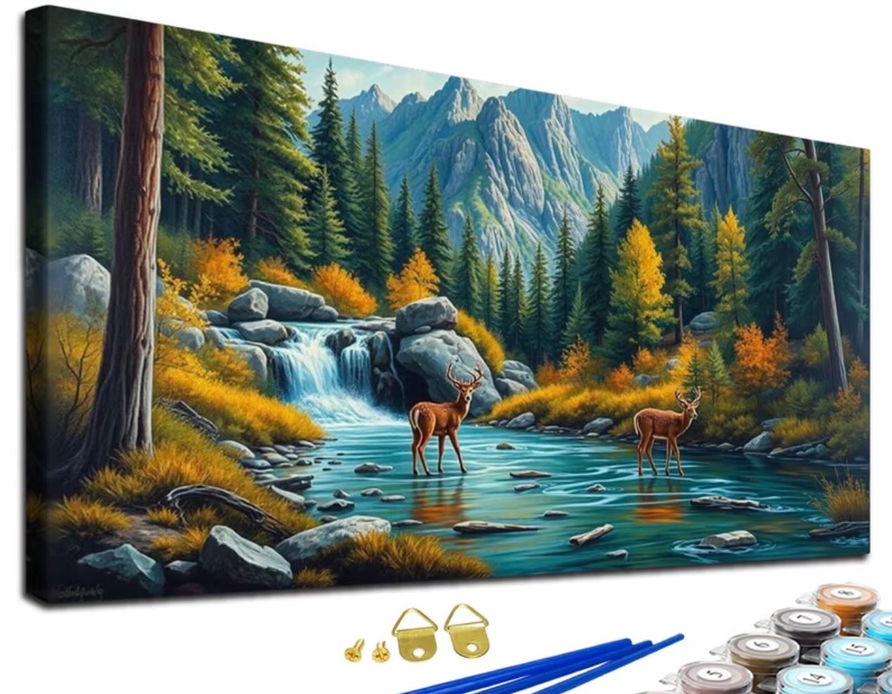 Paint by Numbers Kit — Deer at Mountain Stream
