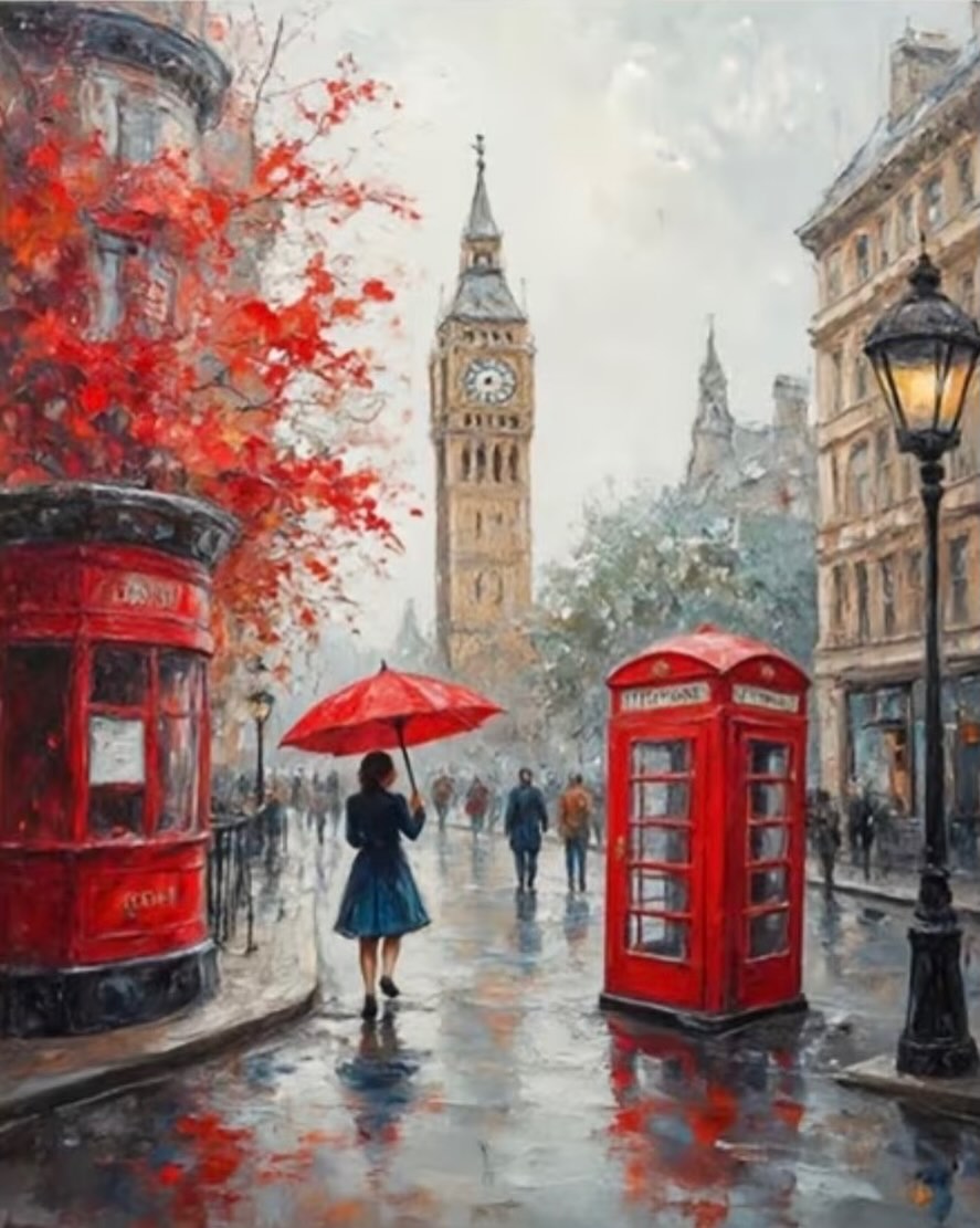 Paint by Numbers Kit — London Rainy Day