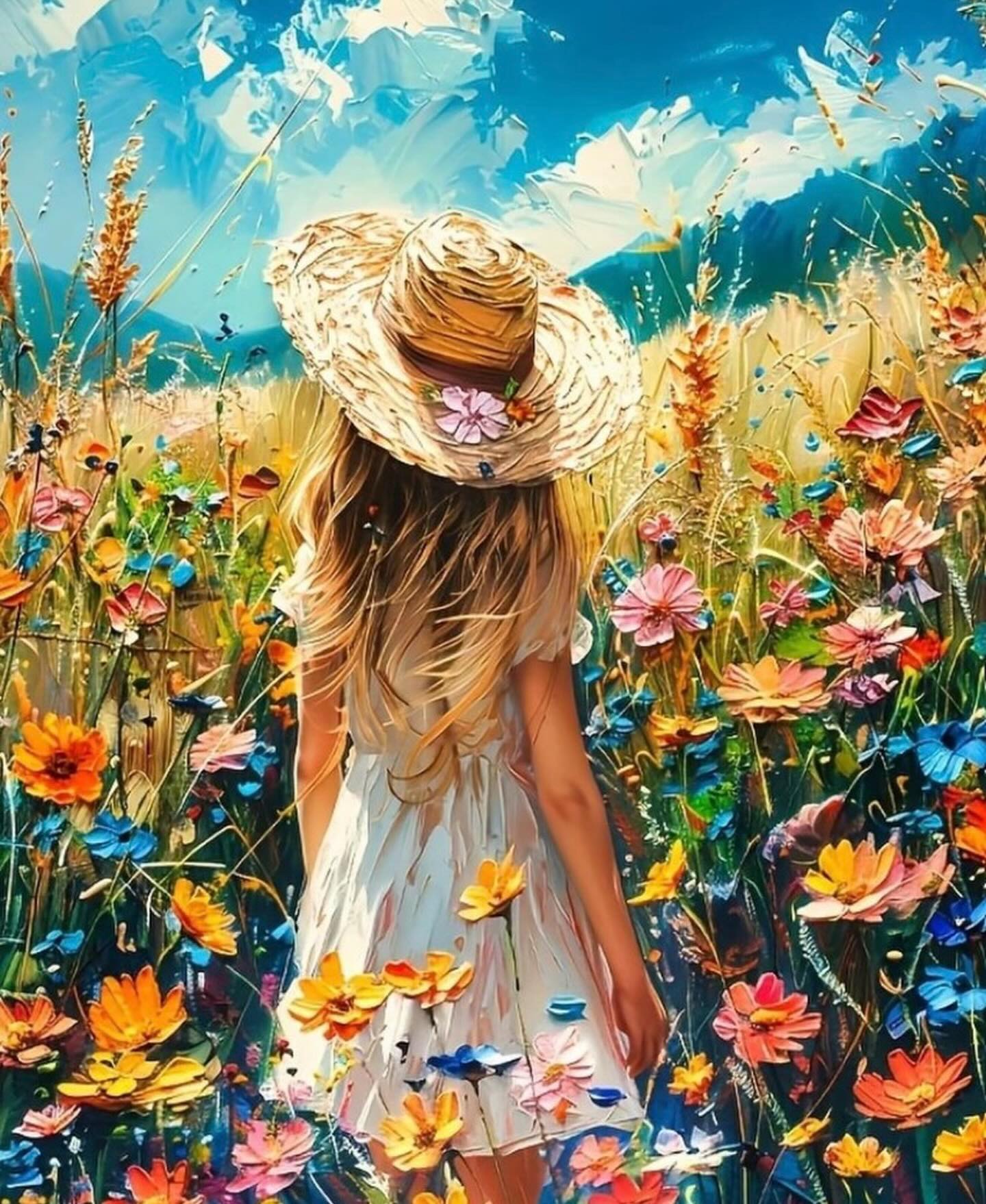 Paint by Numbers Kit — Girl in Wildflower Field