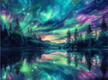 Paint by Numbers Kit — Northern Lights Lake