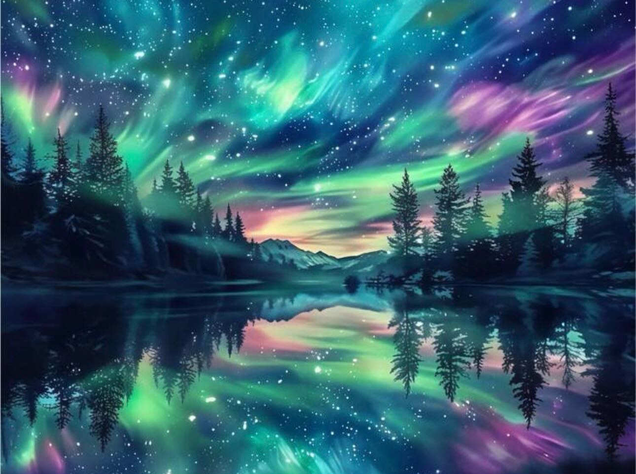 Paint by Numbers Kit — Northern Lights Lake