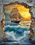 Paint by Numbers Kit — Ship Through Broken Wall