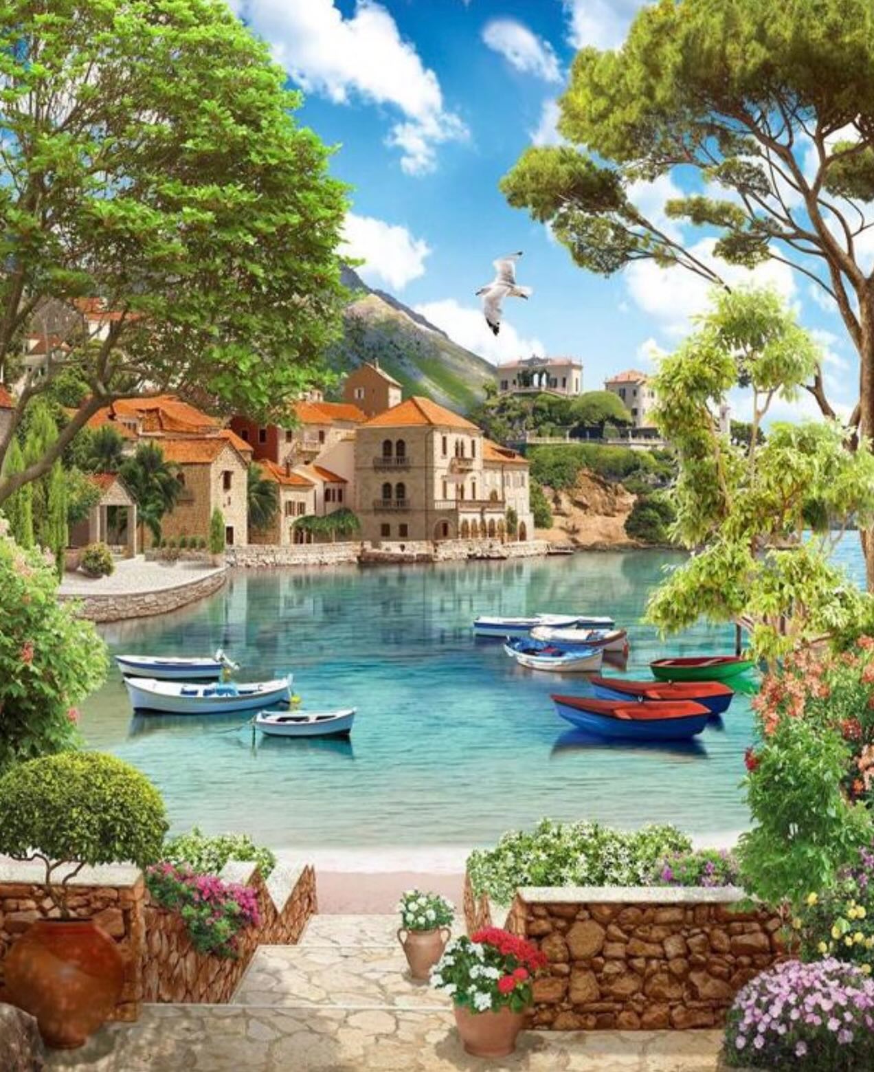 Paint by Numbers Kit — Mediterranean Bay Village