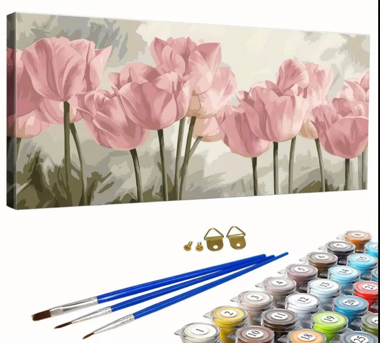 Paint by Numbers Kit — Pink Tulip Row
