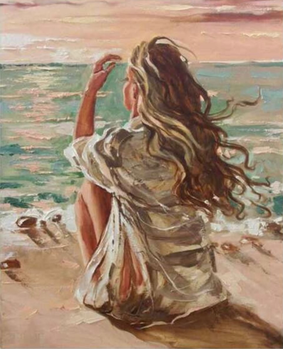 Paint by Numbers Kit — Woman on Beach at Sunset