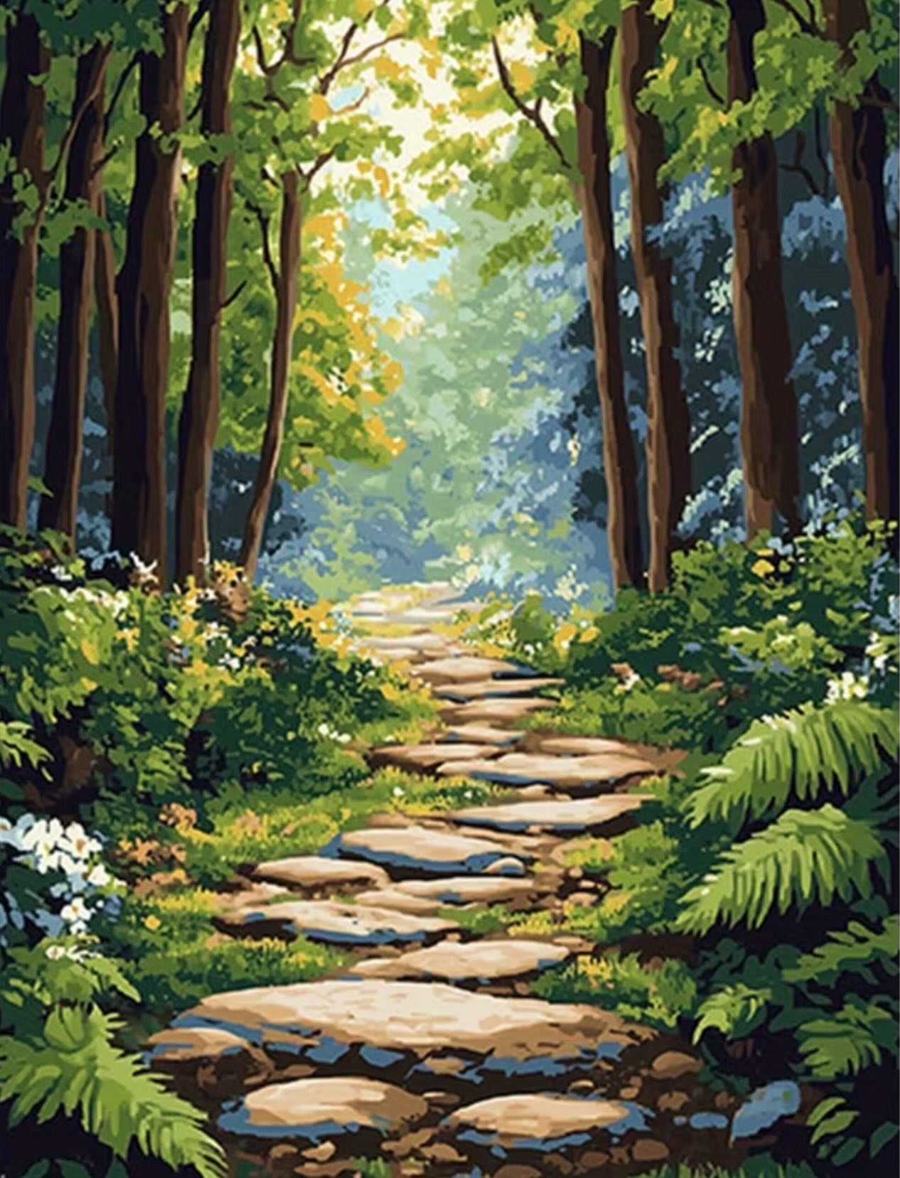 Paint by Numbers Kit — Forest Stone Path