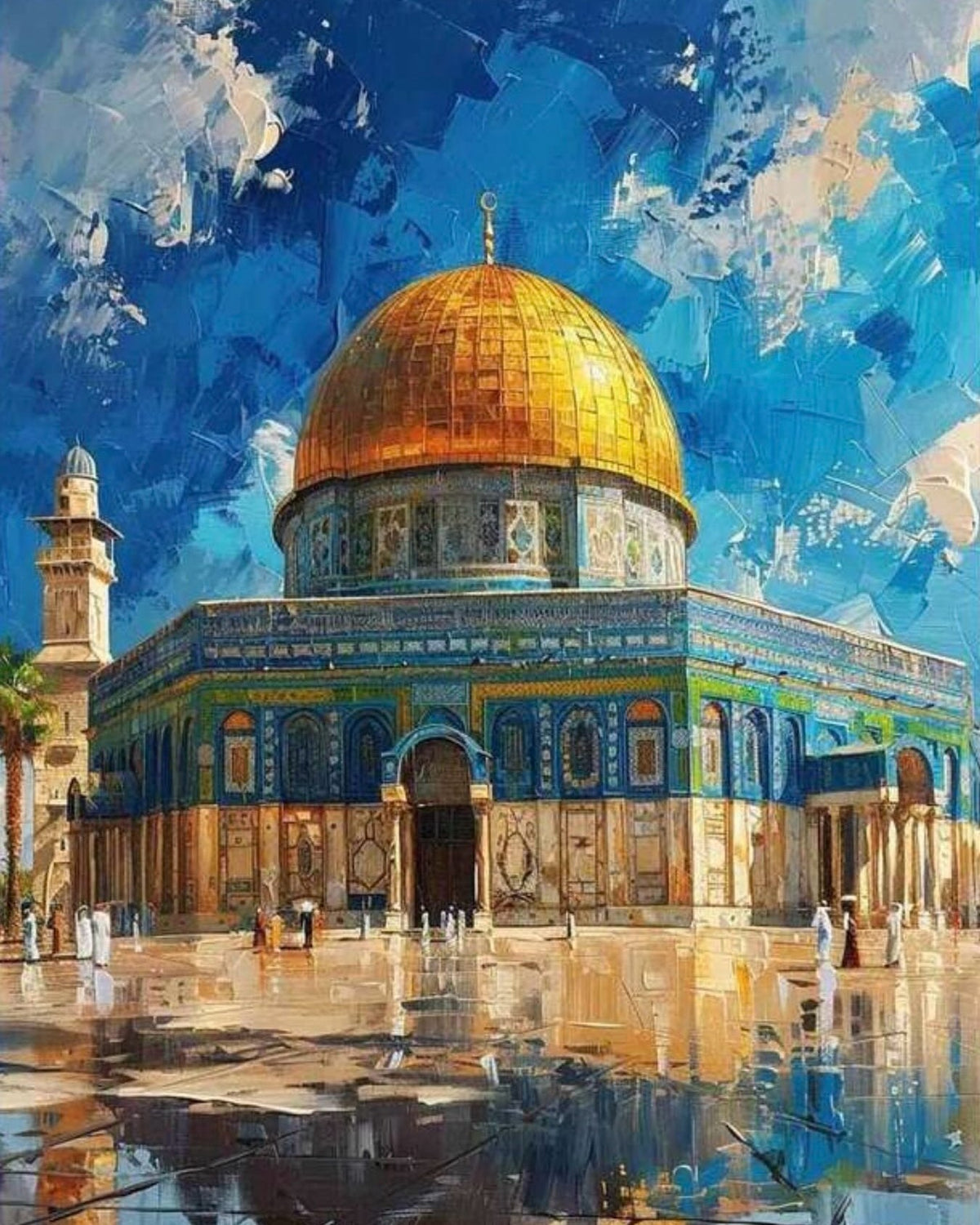 The Gold Dome, framed paint-by-numbers canvas