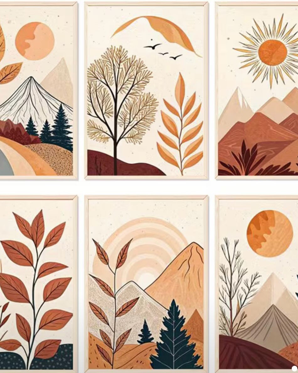 The Terracotta Six, framed paint-by-numbers canvas