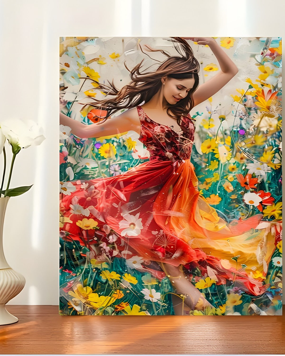 The Meadow Dance, framed paint-by-numbers canvas