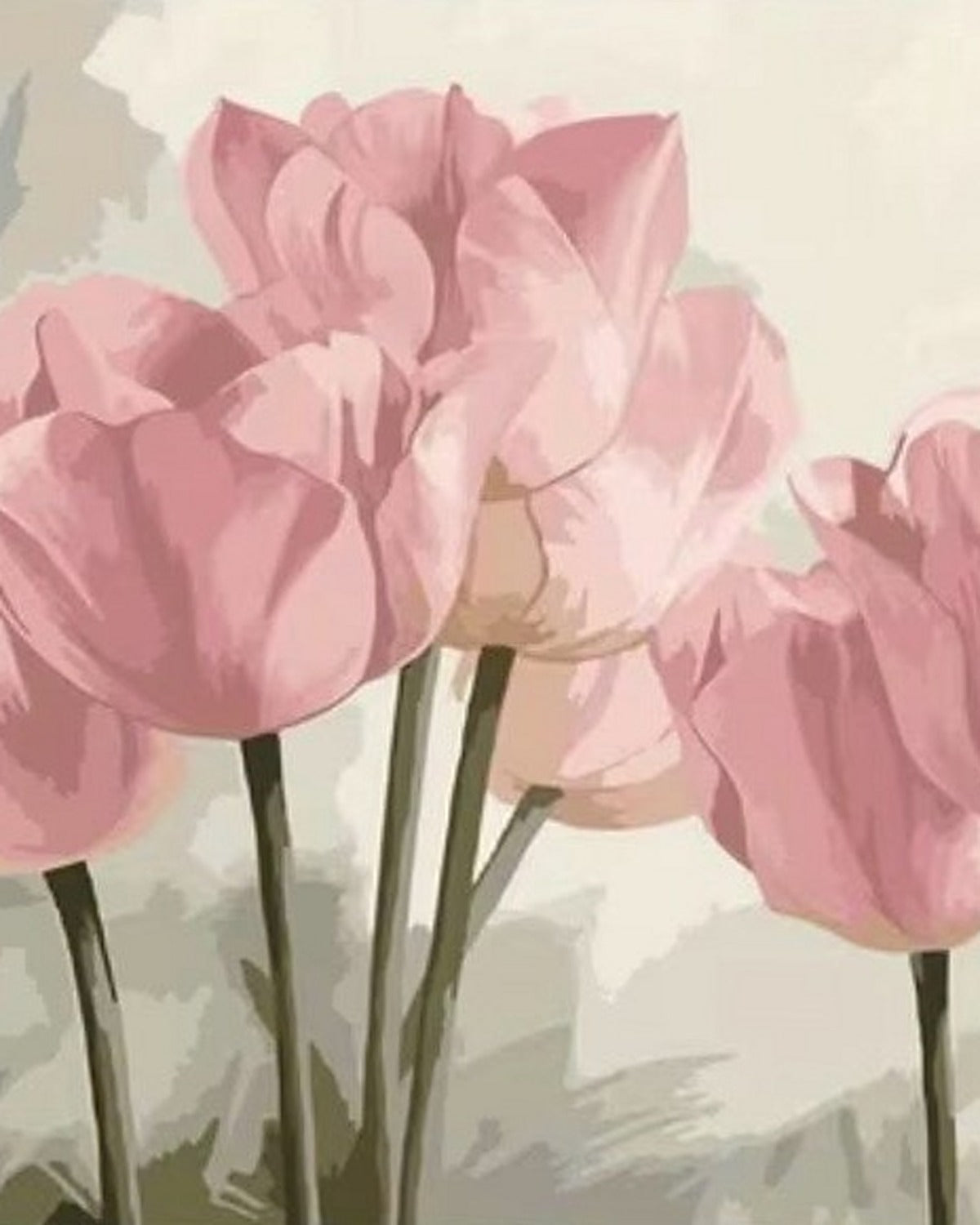 Tulips in a Line, framed paint-by-numbers canvas